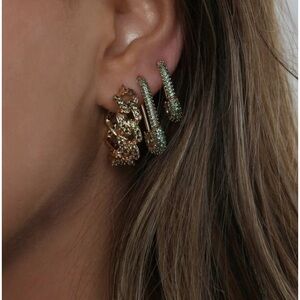 Pin up earrings - Emerald - small - 2 earrings